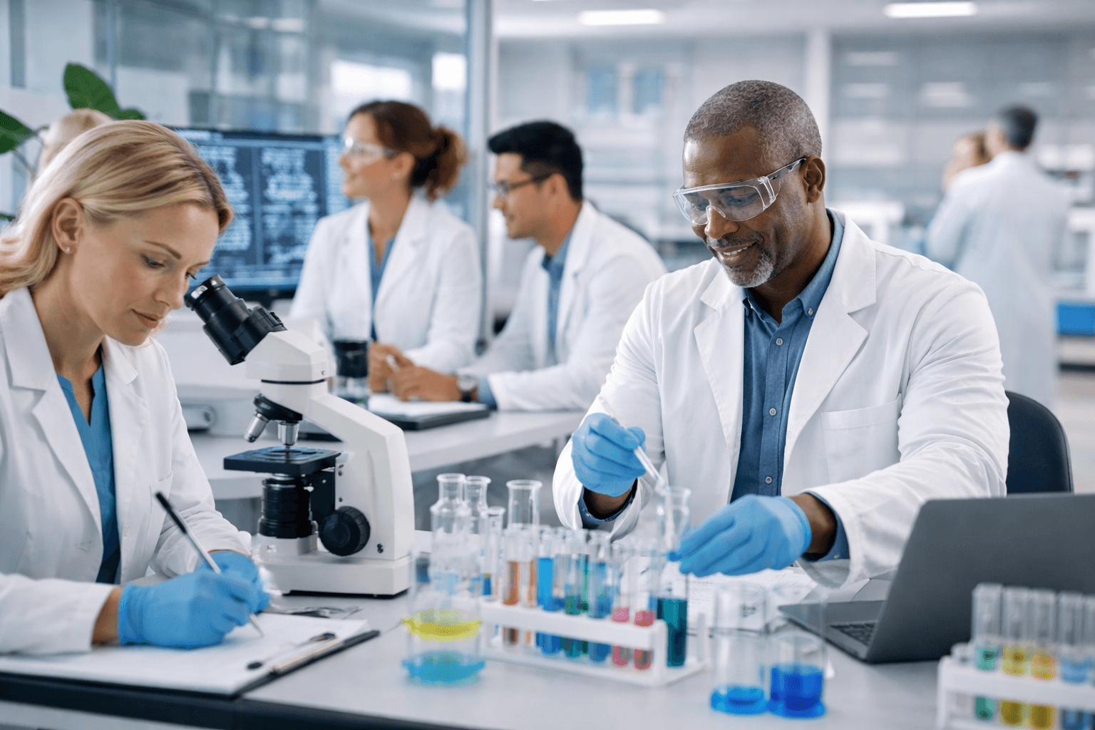 Laboratory professionals at work